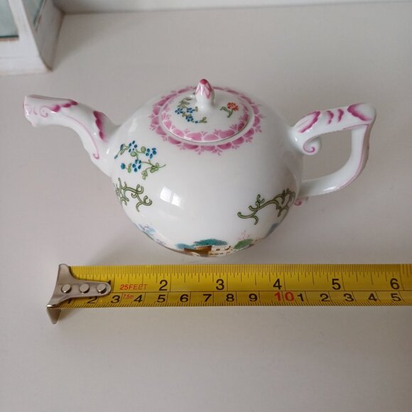 Gorgeous 1985 Franklin Mint HOCHST Fine Porcelain Mini 3.5" Teapot - Picture 12 of 12